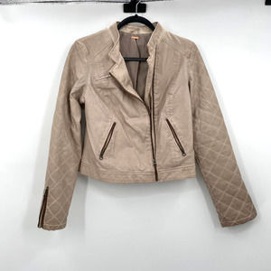 COPY - 32 Free People Cream Color Moto Quilted Jacket